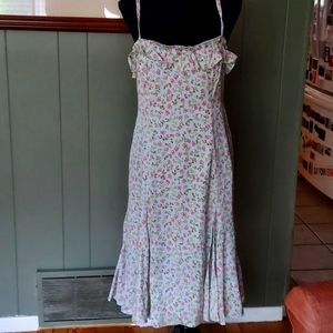 J. Crew Floral Strappy Midi Dress